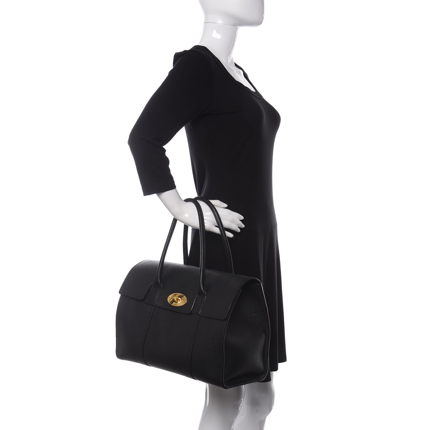 Mulberry Small Classic Grain Bayswater Black 2 of 9