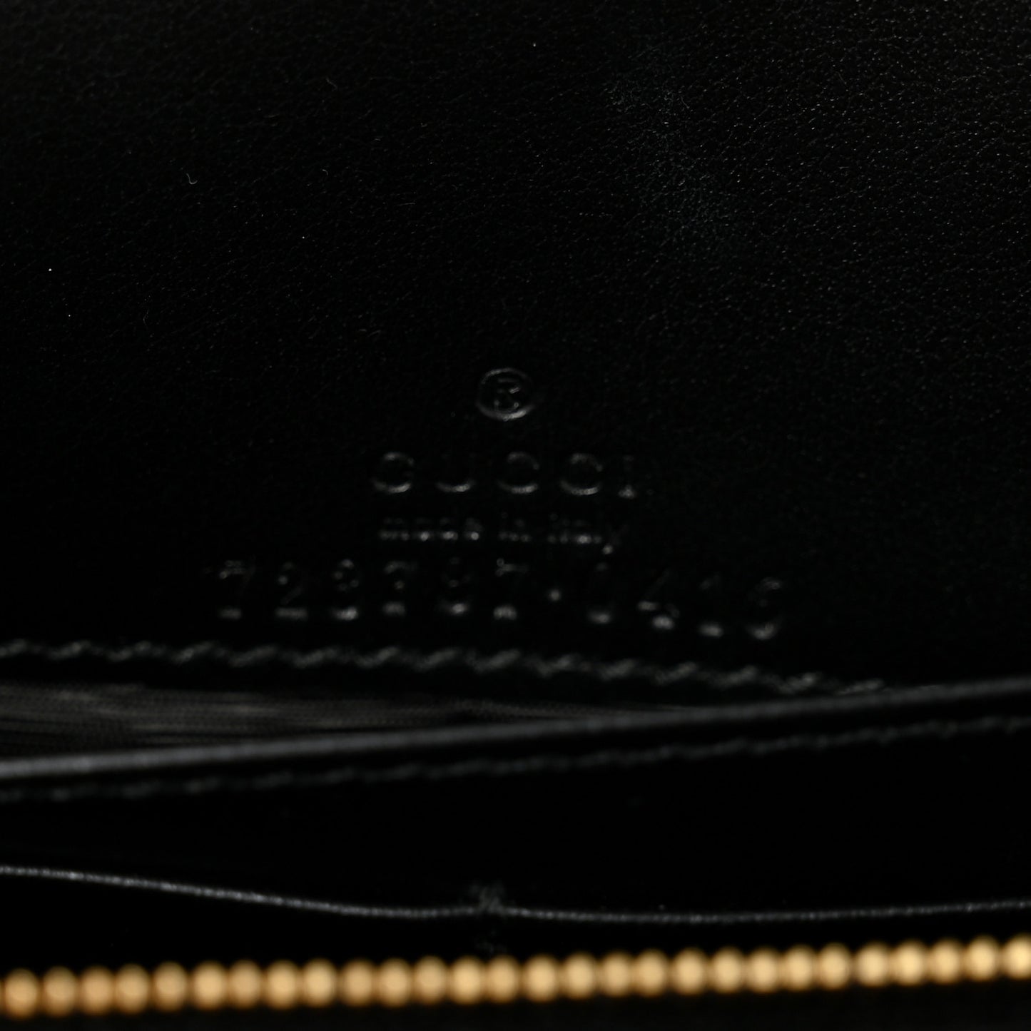 Calfskin GG Matelasse Chain Wallet Black