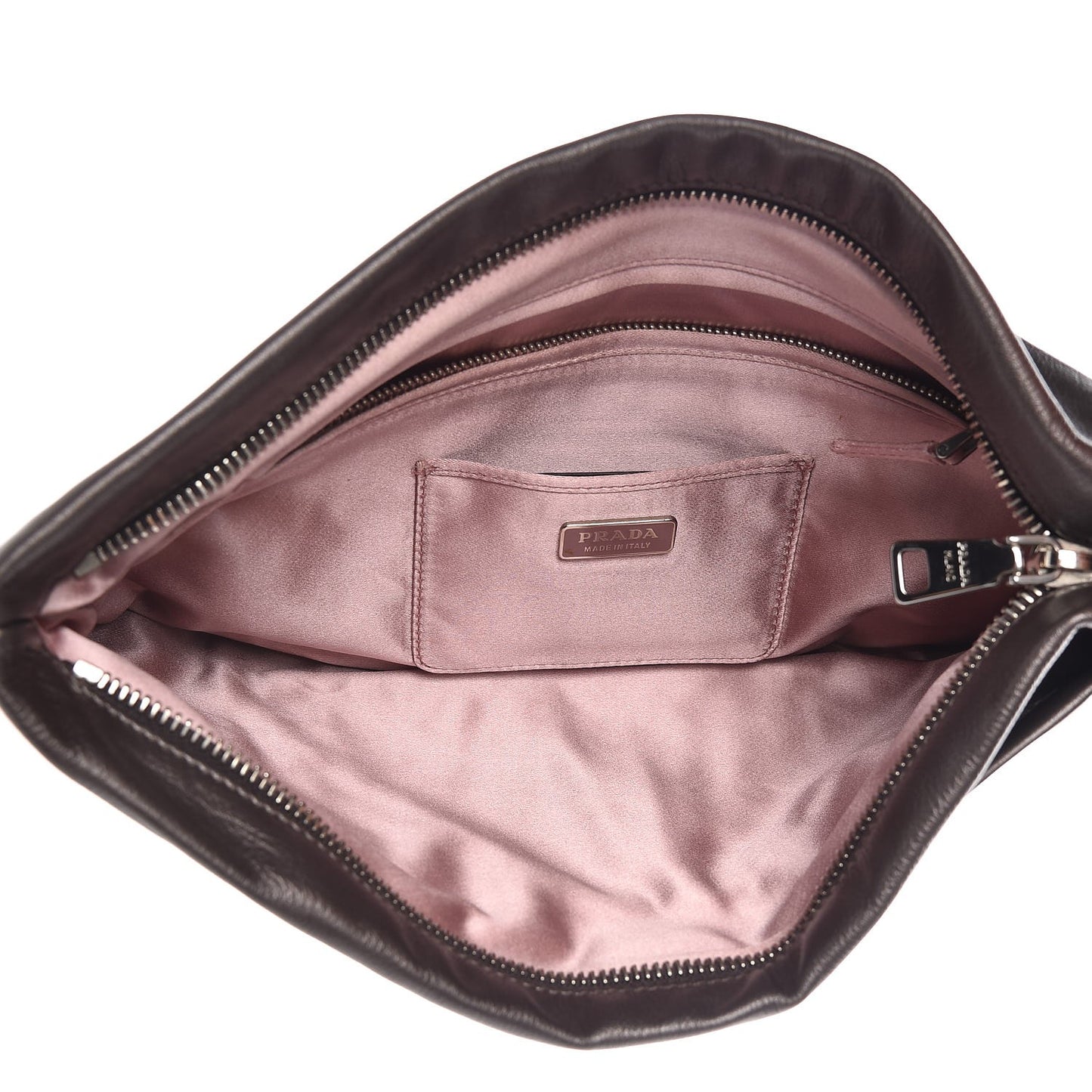 Royal Calf Pleated Clutch Grafite Mordore