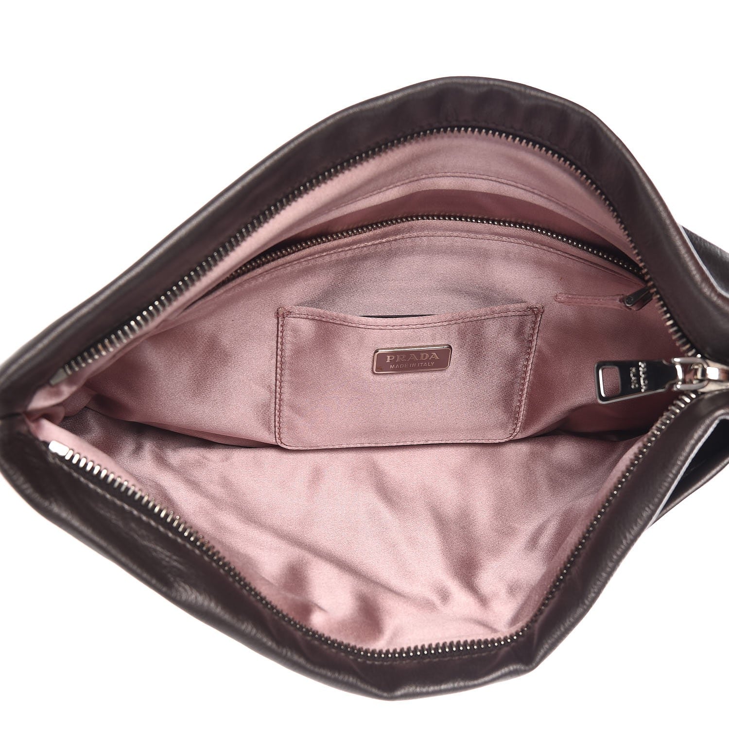 Prada Royal Calf Pleated Clutch Grafite Mordore 5 of 7