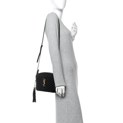 Saint Laurent Calfskin Matelasse Monogram Lou Camera Bag Black 2 of 12