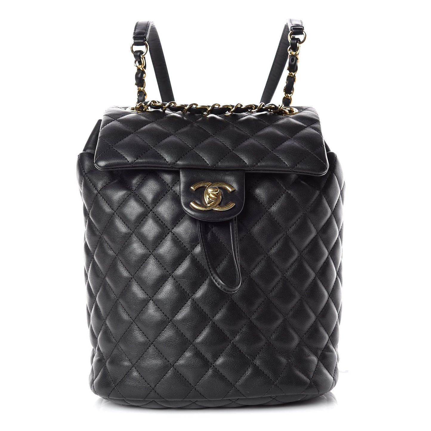 Lambskin Quilted Small Urban Spirit Backpack Black