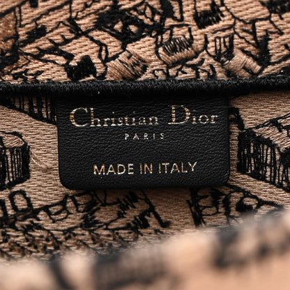 Christian Dior Canvas Embroidered Small Plan De Paris Book Tote Beige Multi 6 of 10