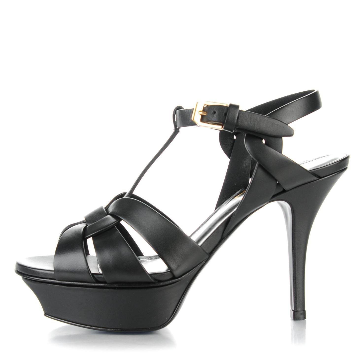 Calfskin Tribute 75 Platform Sandals 34 Black