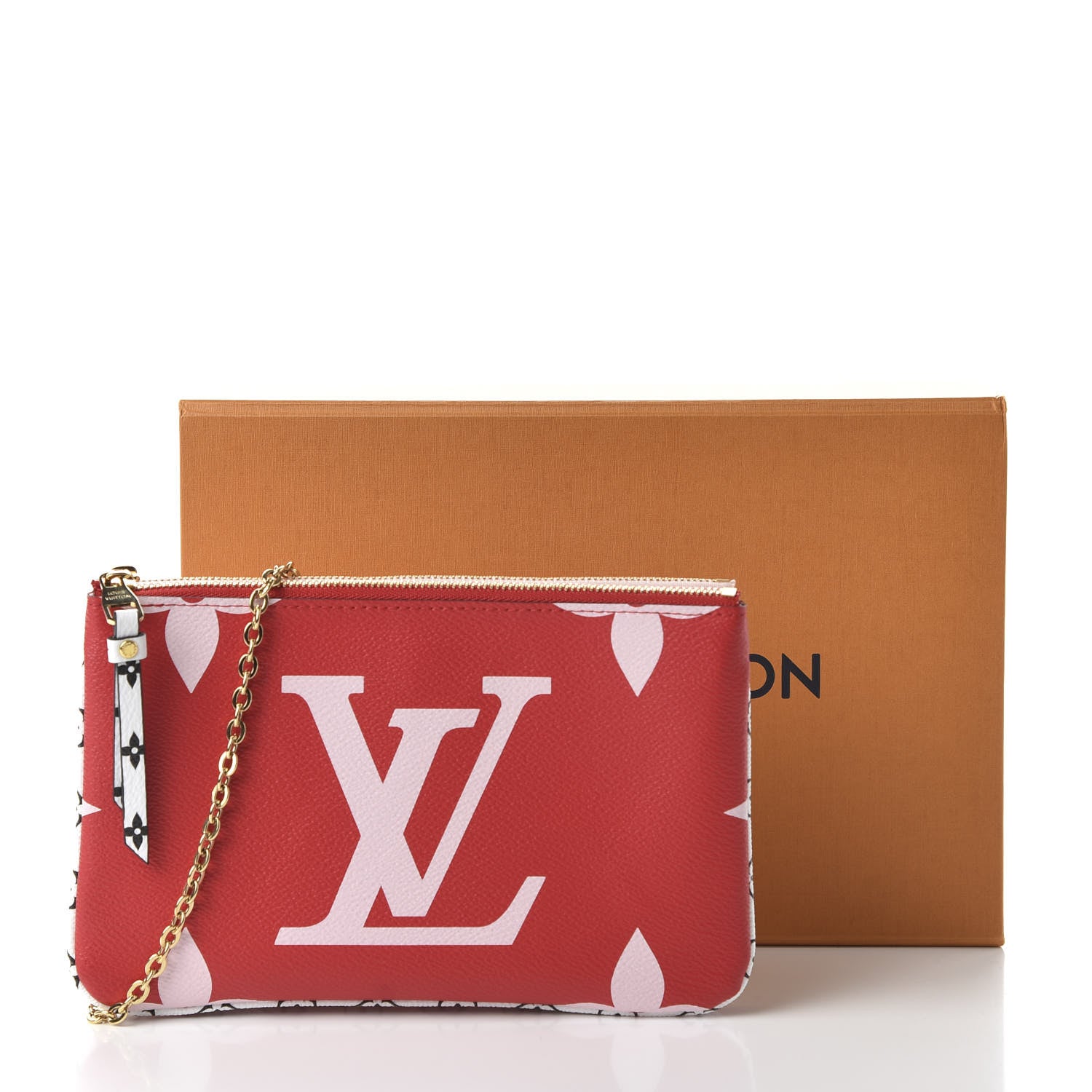Louis Vuitton Monogram Giant Double Zip Pochette Rouge 10 of 10