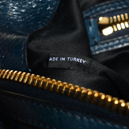 Miu Miu Vitello Shine Zip Tote Denim 8 of 9