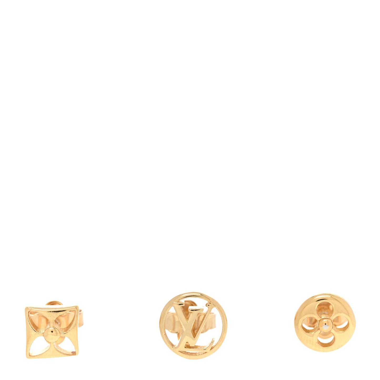 Metal Crazy In Lock Earrings Set Gold
