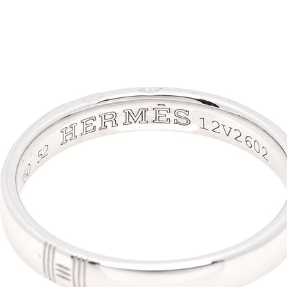 Hermes 18K White Gold Alliance Kelly Band Ring 52 6 4 of 5