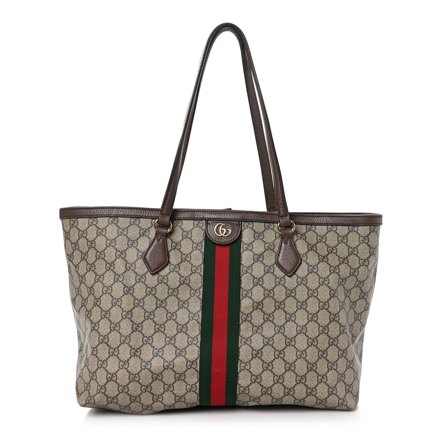 Gucci GG Supreme Monogram Medium Ophidia Shopping Tote Brown 1 of 13