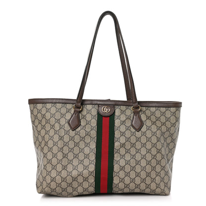 Gucci GG Supreme Monogram Medium Ophidia Shopping Tote Brown 1 of 13