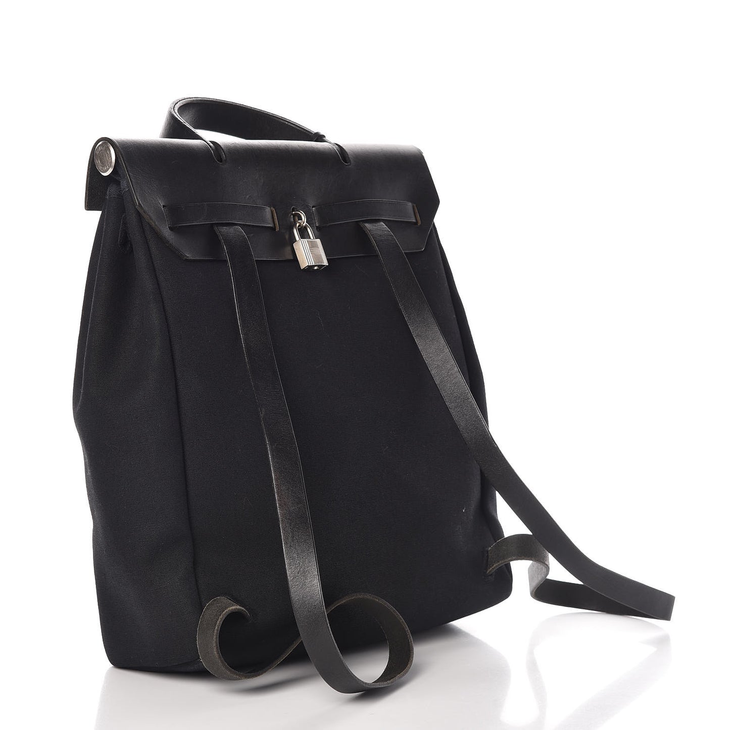 Toile Vache Calfskin Herbag 30 PM Backpack Black