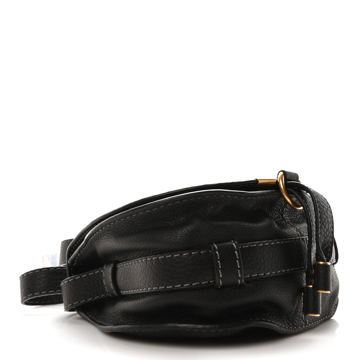 Calfskin Mini Marcie Round Crossbody Bag Black