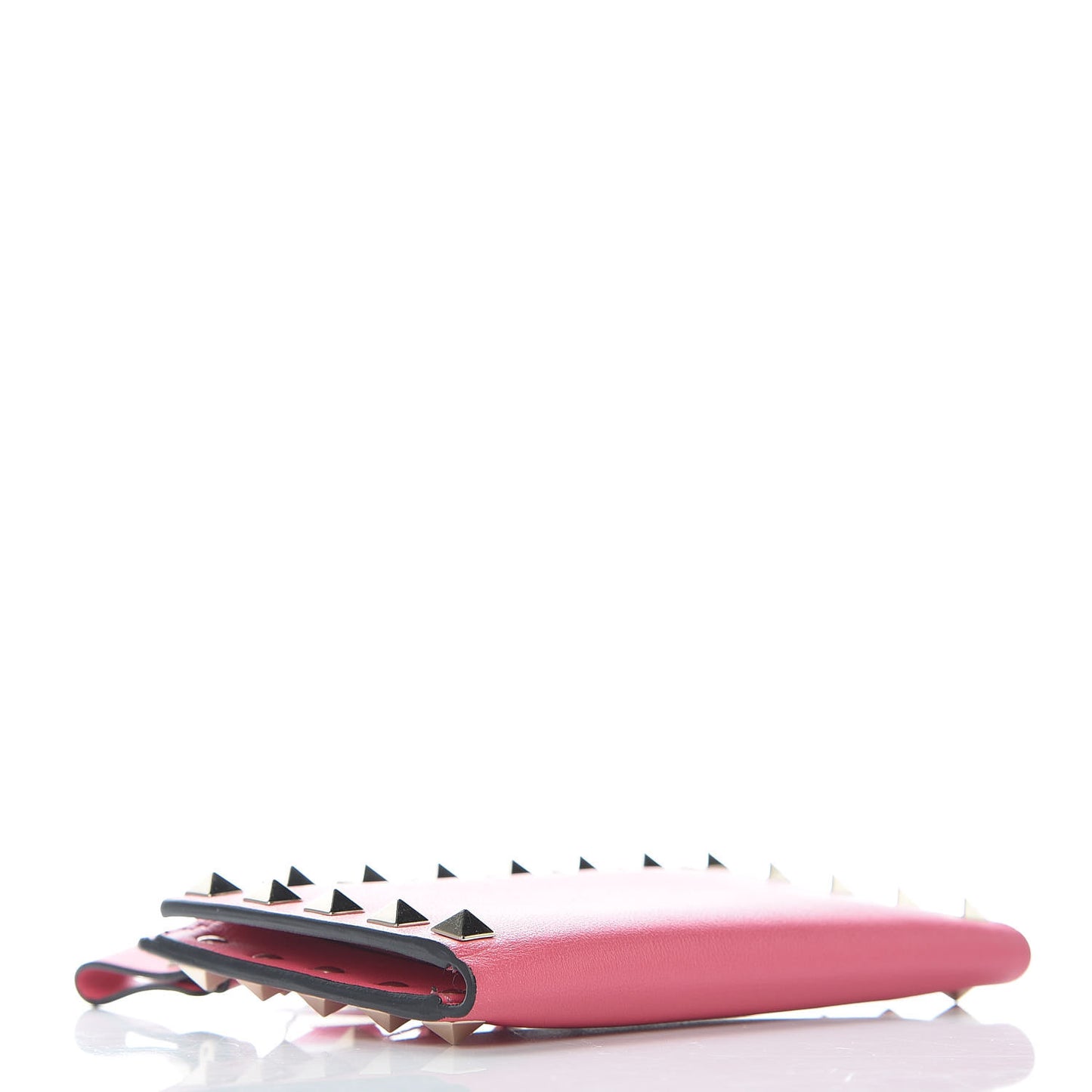 Vitello Rockstud Coin Case Card Holder Shadow Pink