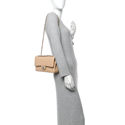 Chanel Caviar Quilted Medium Double Flap Beige 2 of 11