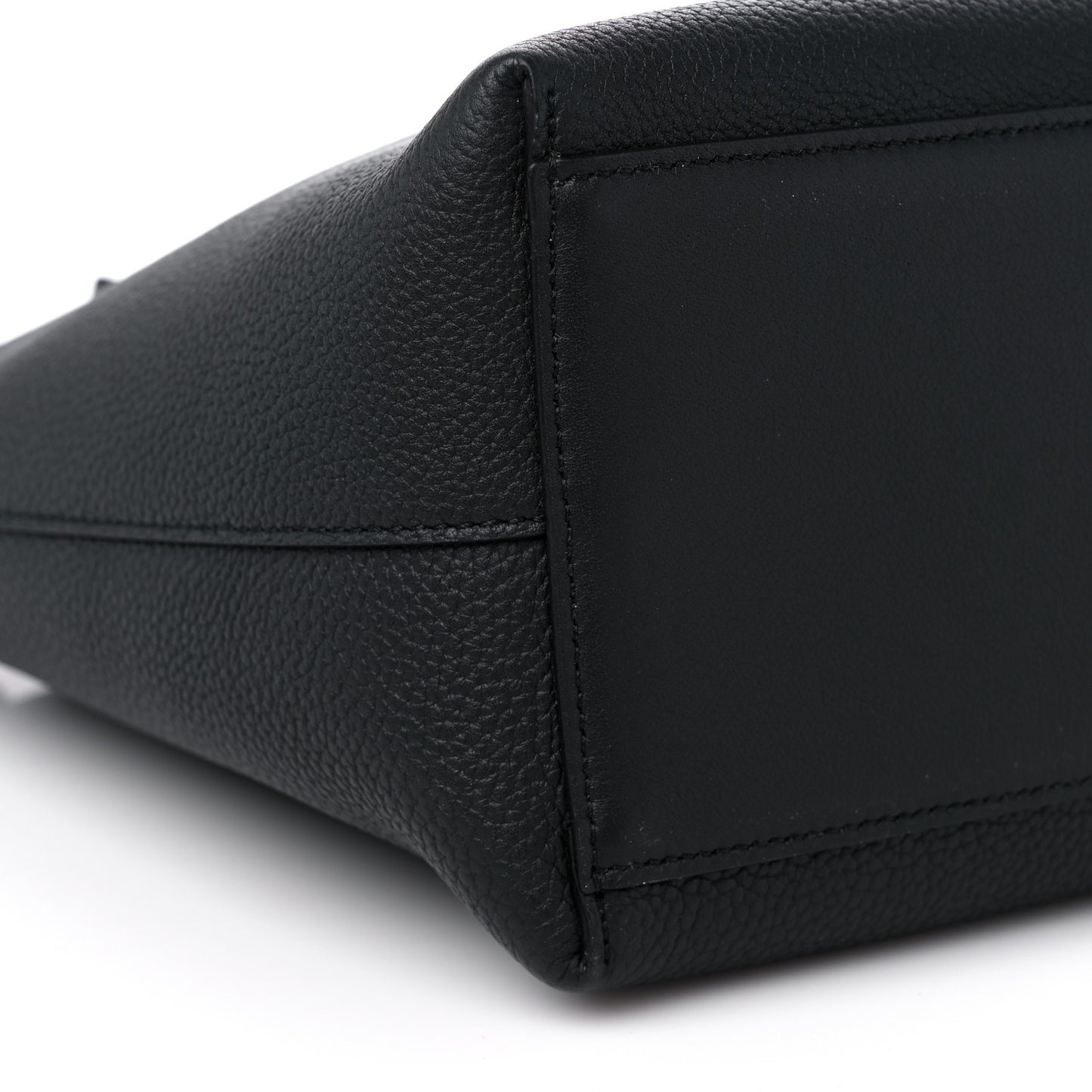 Grained Calfskin Small Anagram Tote Black