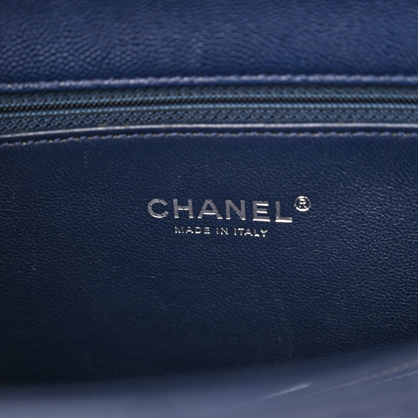 Caviar Lizard Quilted Medium Coco Handle Flap Navy