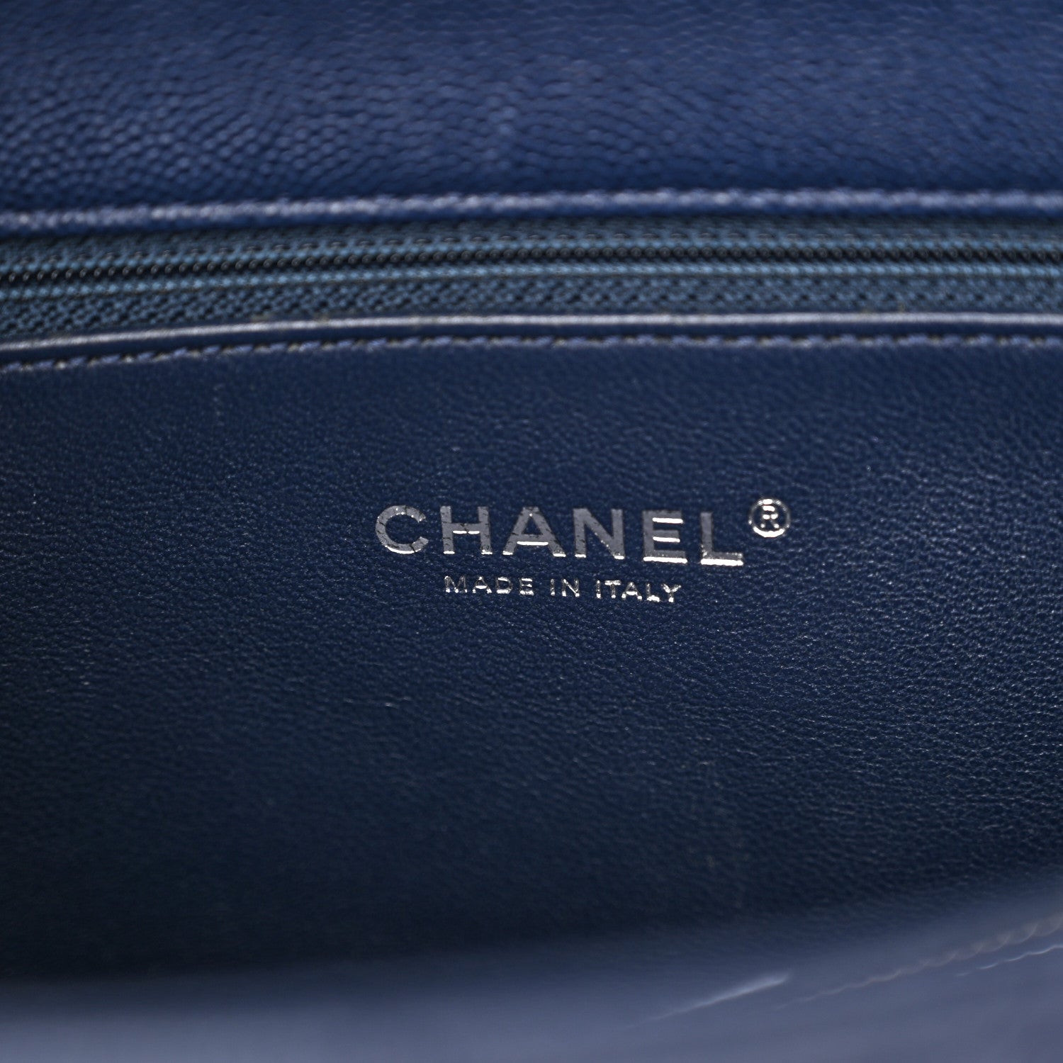 Chanel Caviar Lizard Quilted Medium Coco Handle Flap Navy 6 of 11