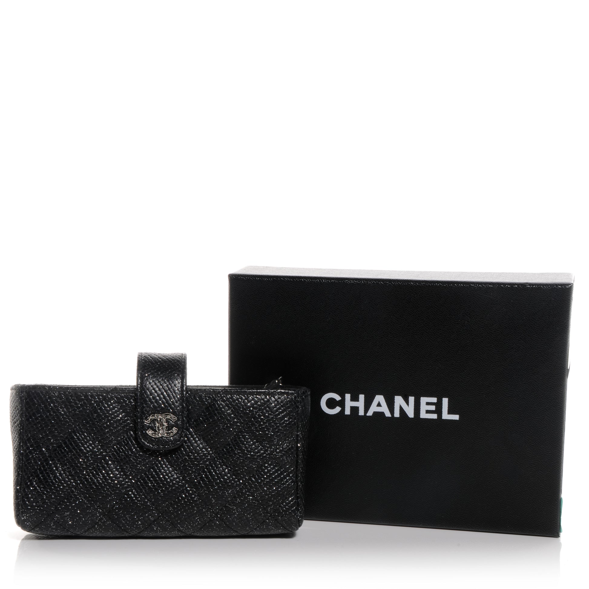 Chanel Glitter Caviar Quilted Mini Clutch Black 5 of 8