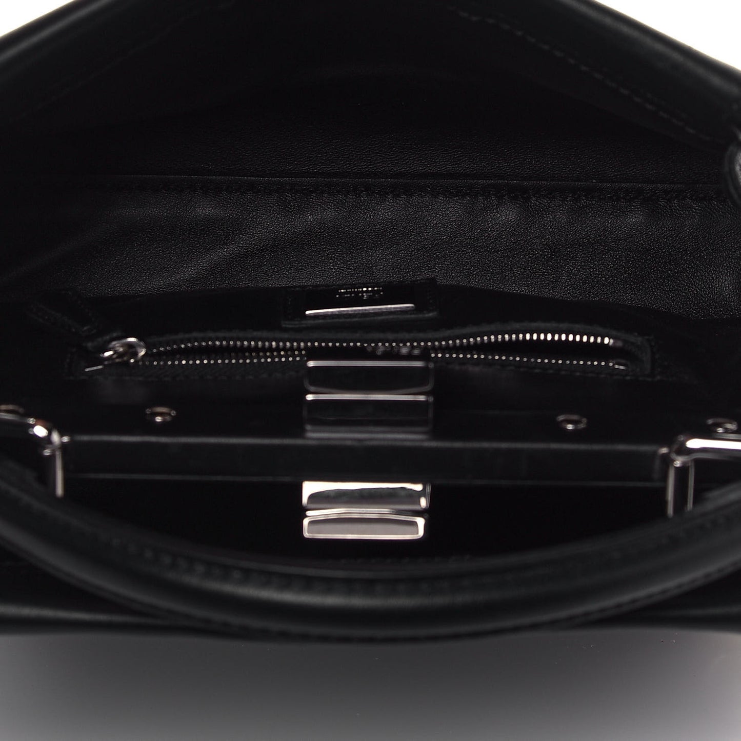 Vitello Seta Shiny Nappa Pearl Scallopped Studded Mini Peekaboo Iconic Satchel Black