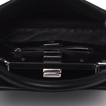 Fendi Vitello Seta Shiny Nappa Pearl Scallopped Studded Mini Peekaboo Iconic Satchel Black 4 of 13