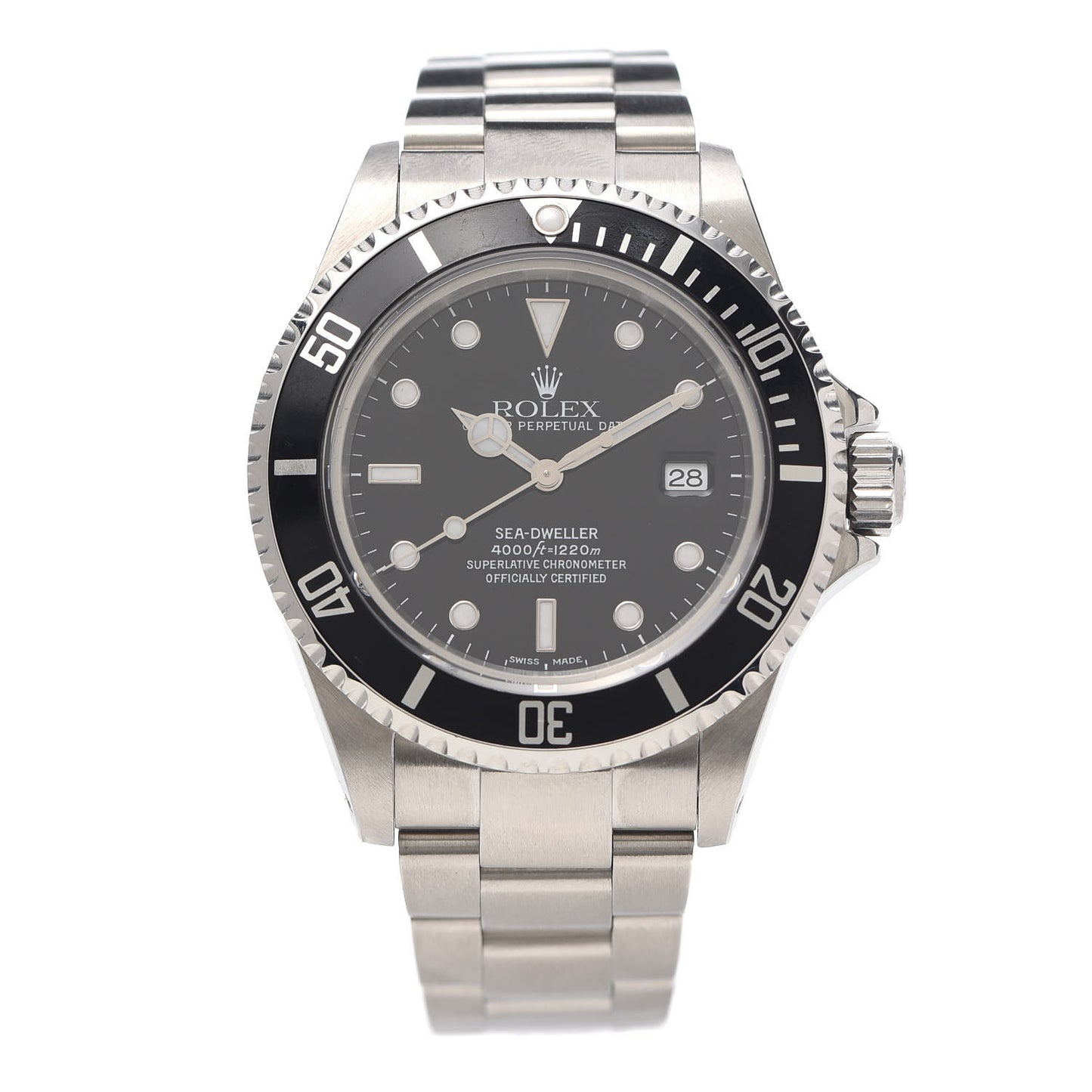 Stainless Steel 40mm Sea-Dweller Oyster Perpetual Watch Black 16600