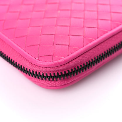 Bottega Veneta Nappa Intrecciato Zip Around Wallet Pink 12 of 17
