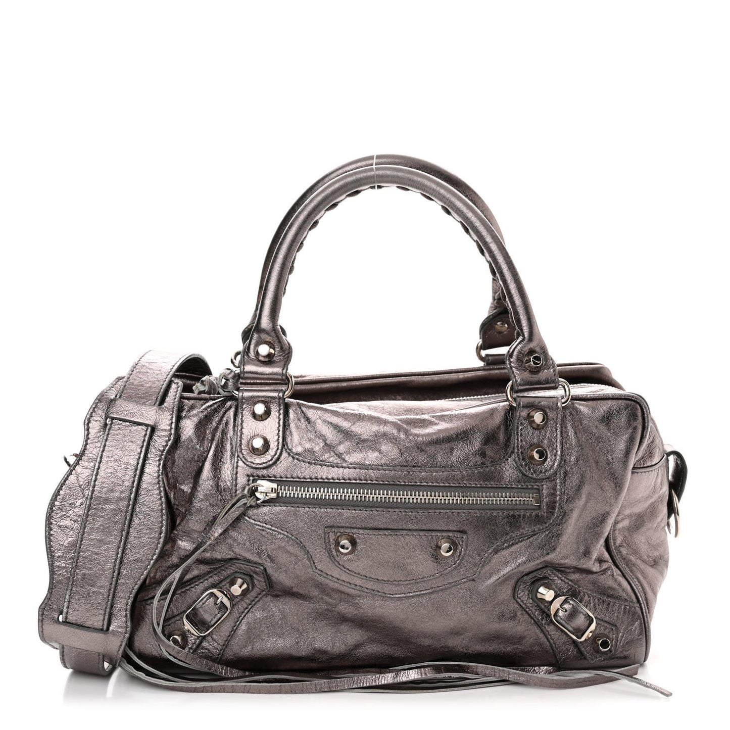 Agneau Classic Hardware Box Bag Metallic