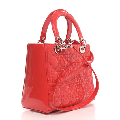 Christian Dior Patent Cannage Medium Lady Dior Fuchsia 2 of 14