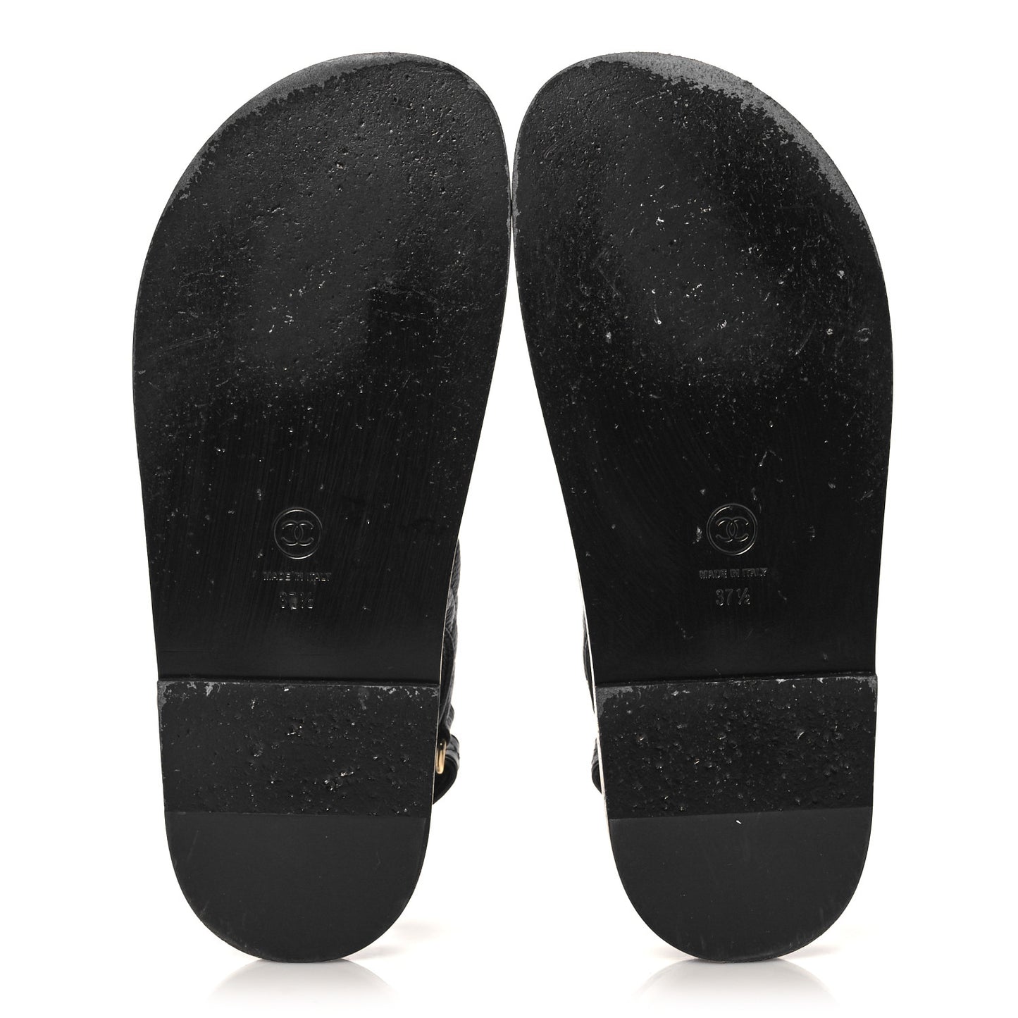 Grained Calfskin Velcro Dad Sandals 37.5 Black