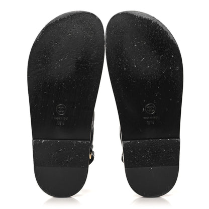 Chanel Grained Calfskin Velcro Dad Sandals 37.5 Black 5 of 10