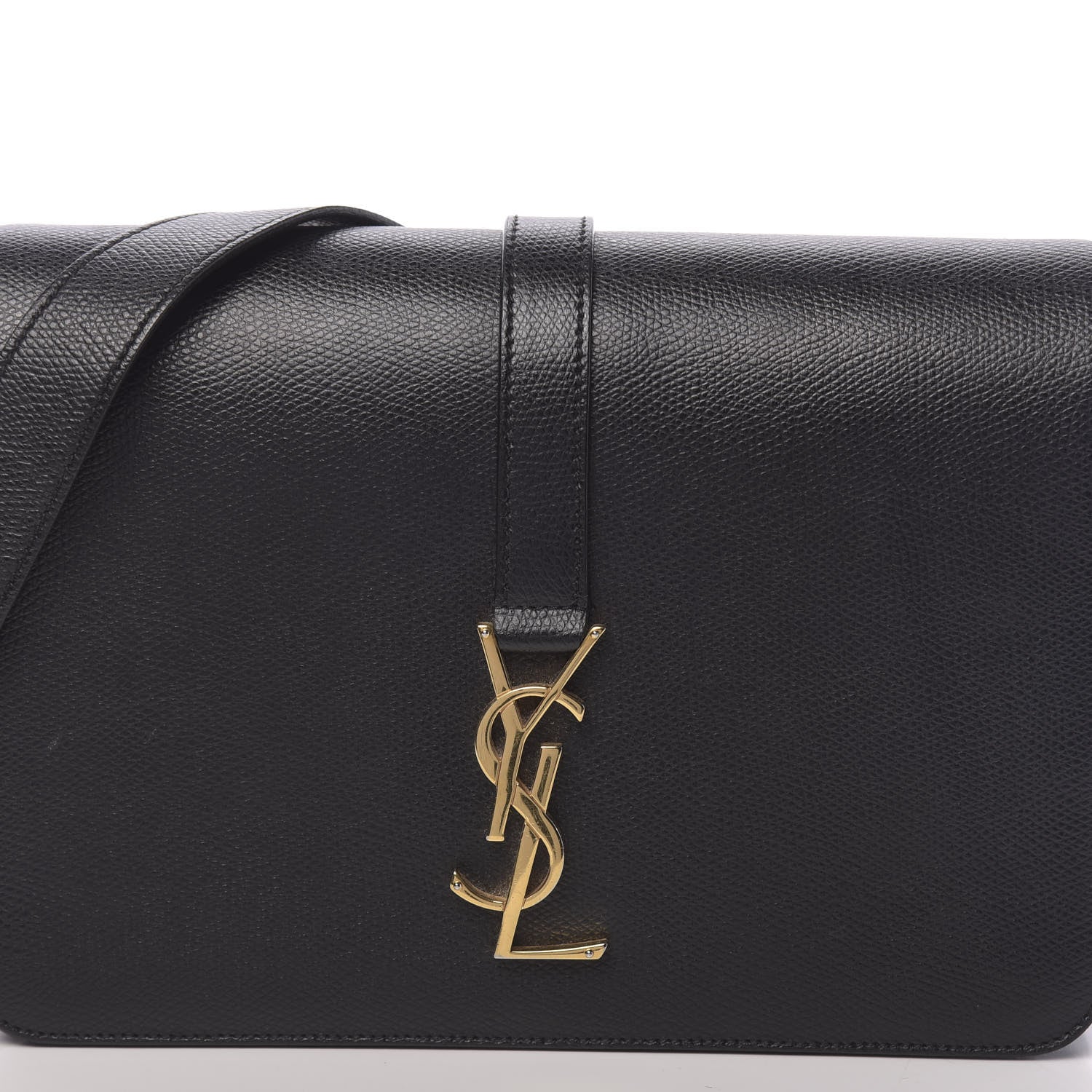 Saint Laurent Textured Calfskin Medium Classic Monogram Universite Bag Black 15 of 16
