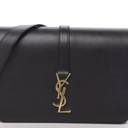 Saint Laurent Textured Calfskin Medium Classic Monogram Universite Bag Black 15 of 16