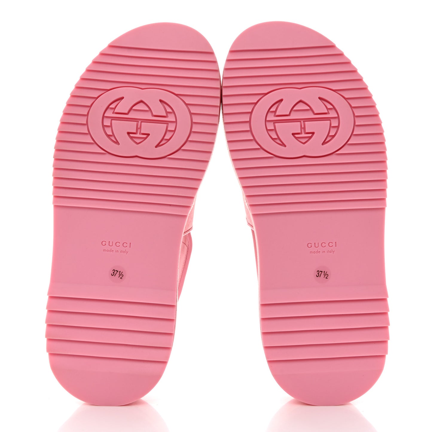 GG Supreme Monogram Granada Kid Angelina Platform 35mm Slingback Sandals 37.5 Cotton Candy Dark Cotton Candy Wild Rose