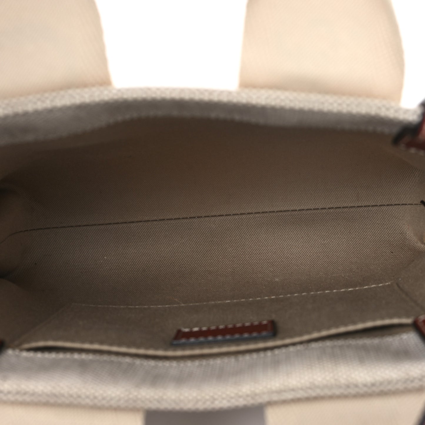 Cotton Calfskin Small Woody Ribbon Tote With Strap White Brown