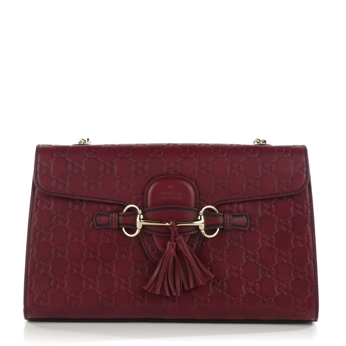 Soft Guccissima Medium Emily Chain Shoulder Bag Classic Ruby