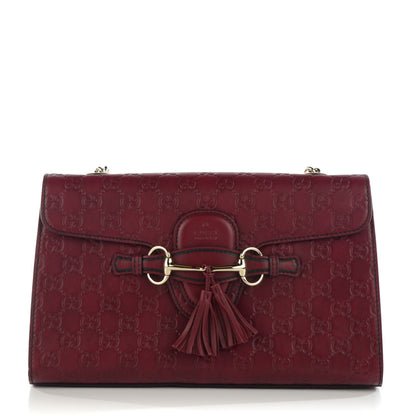 Gucci Soft Guccissima Medium Emily Chain Shoulder Bag Classic Ruby 1 of 7