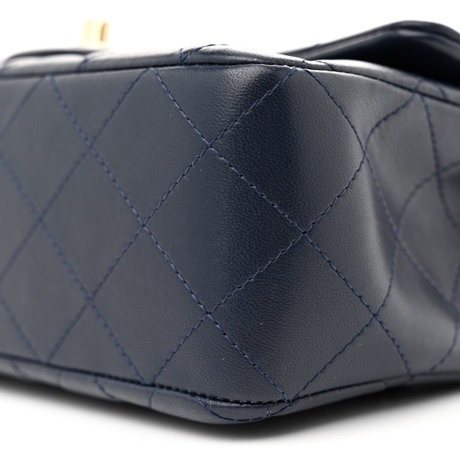 Chanel Lambskin Quilted Mini Rectangular Flap Dark Blue 10 of 10