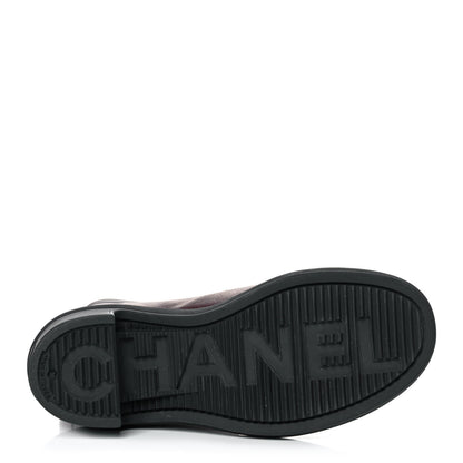 Chanel Rubber Logo Rain Boots 36 Burgundy Black 6 of 9