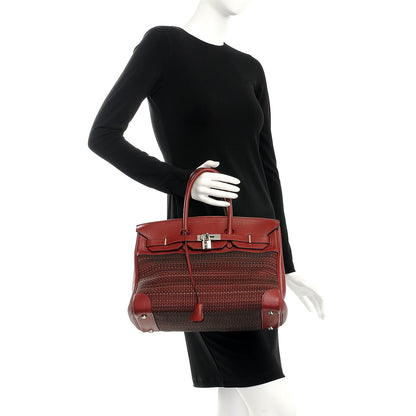 Hermes Taurillon Clemence Crinoline Birkin 35 Rouge H 2 of 25