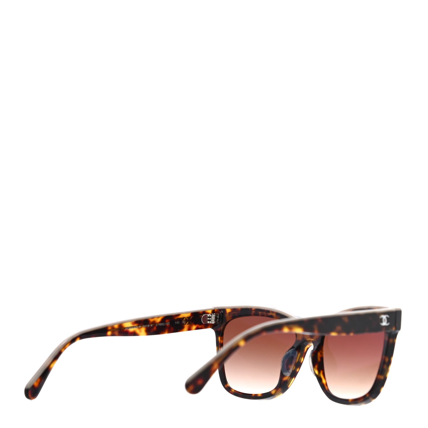 Chanel Acetate Logo Shield Sunglasses 5418 Tortoise 3 of 10