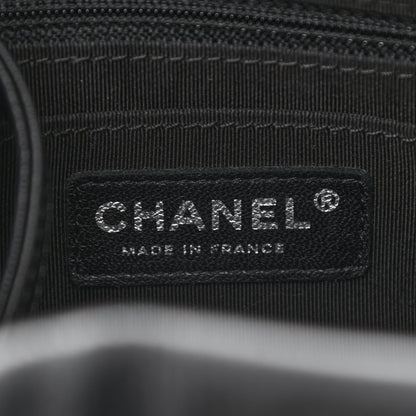 Chanel Deerskin Chevron Small CC Chain Bucket Drawstring Bag Black 6 of 10