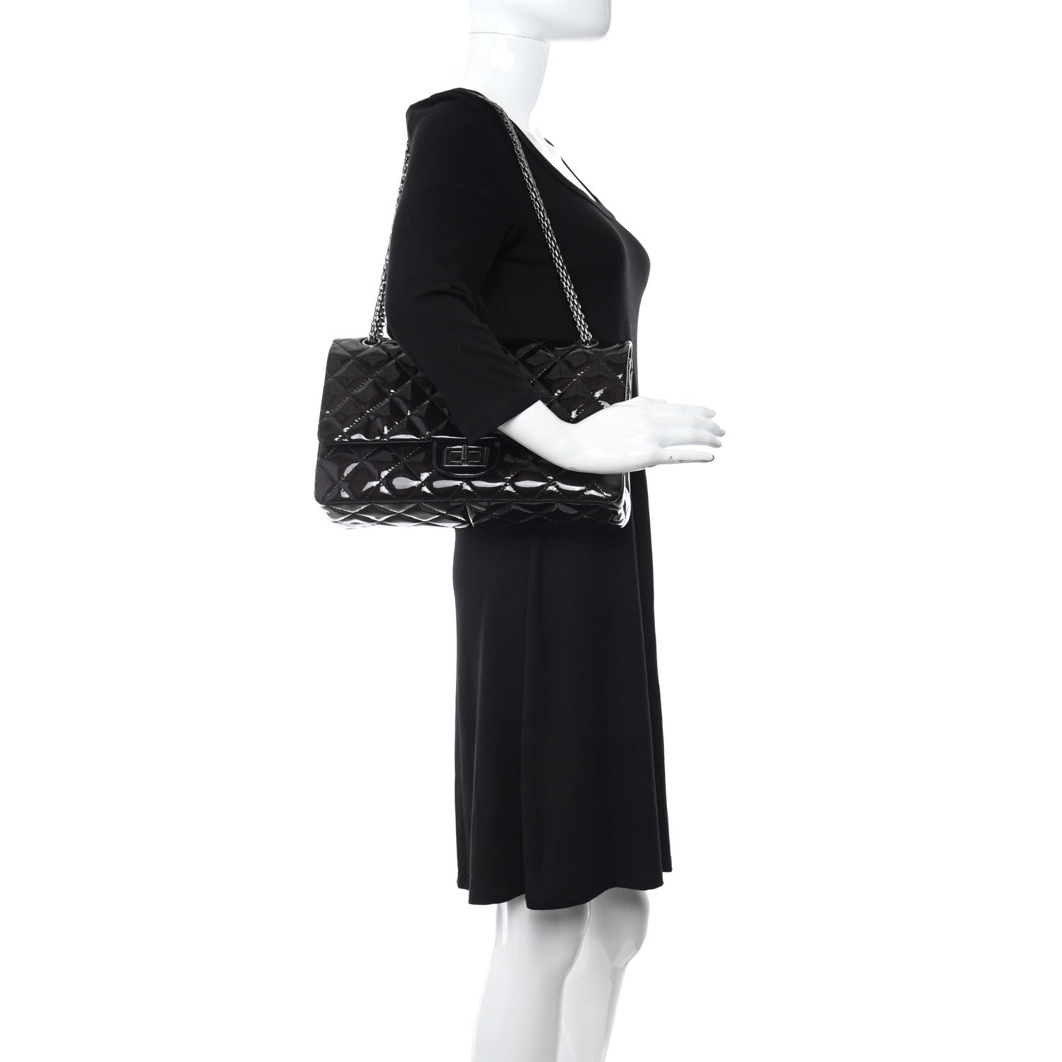 Chanel Patent Quilted 2.55 Reissue 227 Flap Dark Purple 2 of 10
