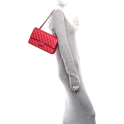 Chanel Lambskin Quilted Medium Double Flap Dark Pink 2 of 10