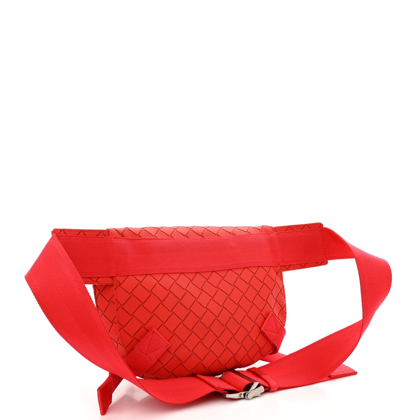 Nappa Intrecciato Carved Panels Belt Bag Red