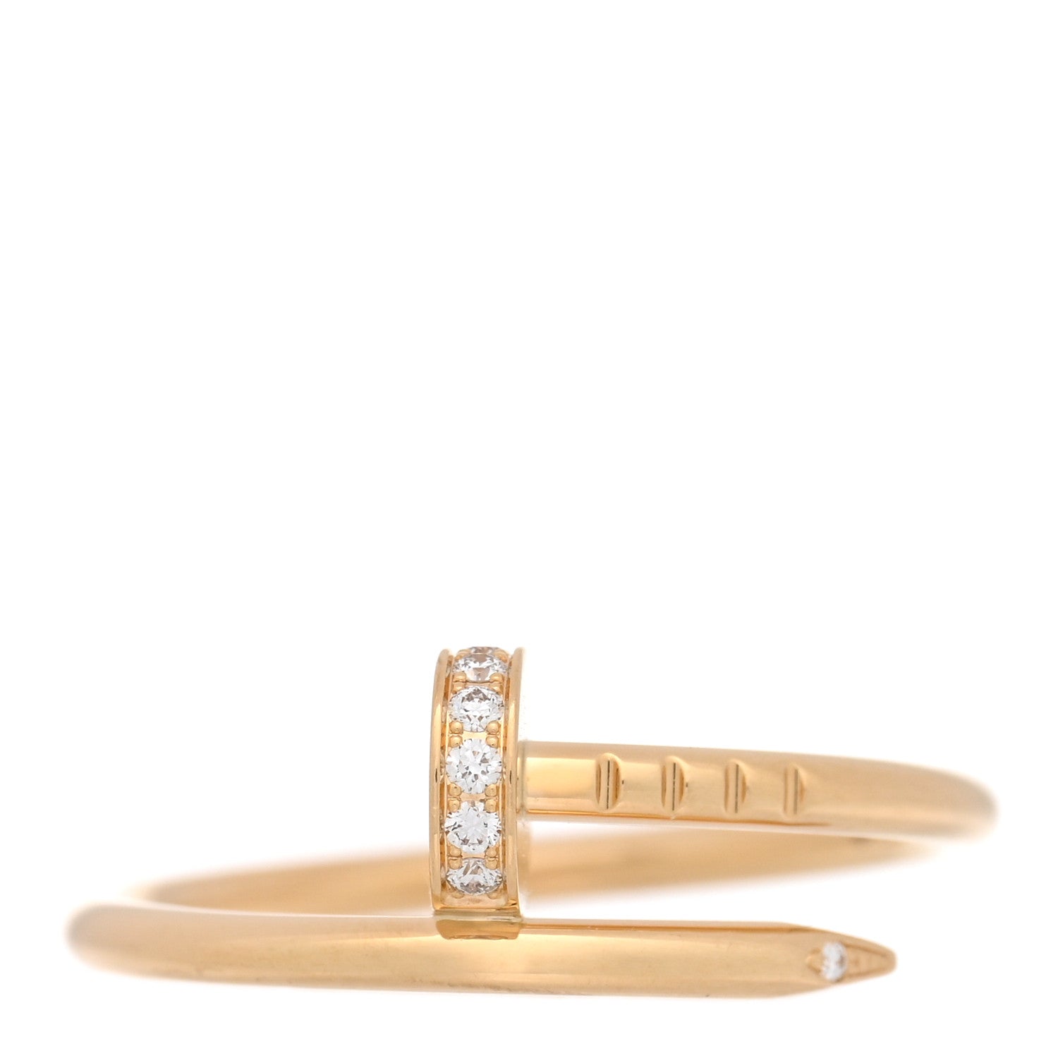 Cartier 18K Pink Gold Diamond Small Juste Un Clou Ring 52/6 1 of 5