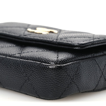 Chanel Caviar Quilted Mini Pearl On Top Coin Purse With Chain Black 10 of 11