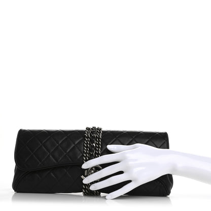 Chanel Lambskin Quilted Evening Clutch Black 2 of 13