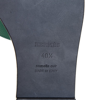 Hermes Epsom Oran Sandals 40.5 Vert Emeraude 6 of 9