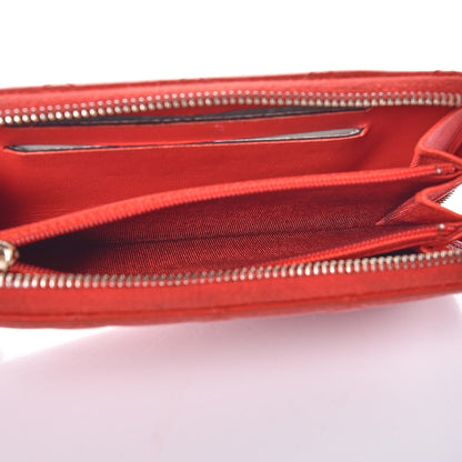Chanel Lambskin Quilted Small Zip Around Wallet Red 9 of 14