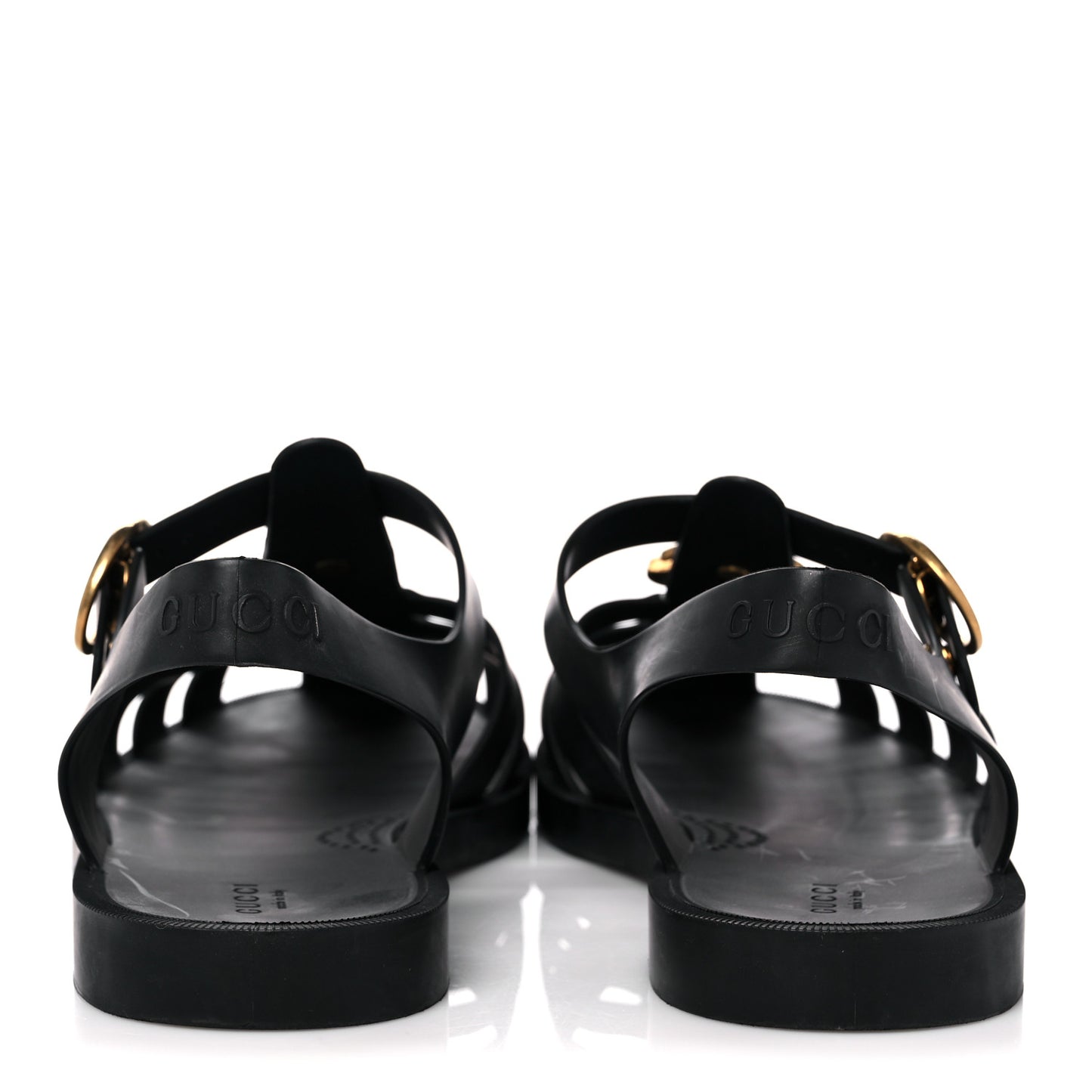 Rubber Mens Buckle Strap Sandal 8 Black